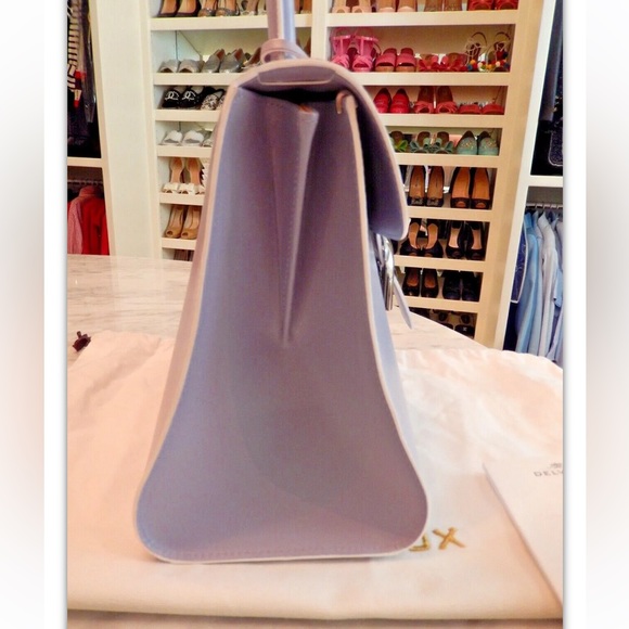 New $8,500 Delvaux Brilliant MM Box Calf Leather Rare Lilac Color Handbag - Picture 12 of 16